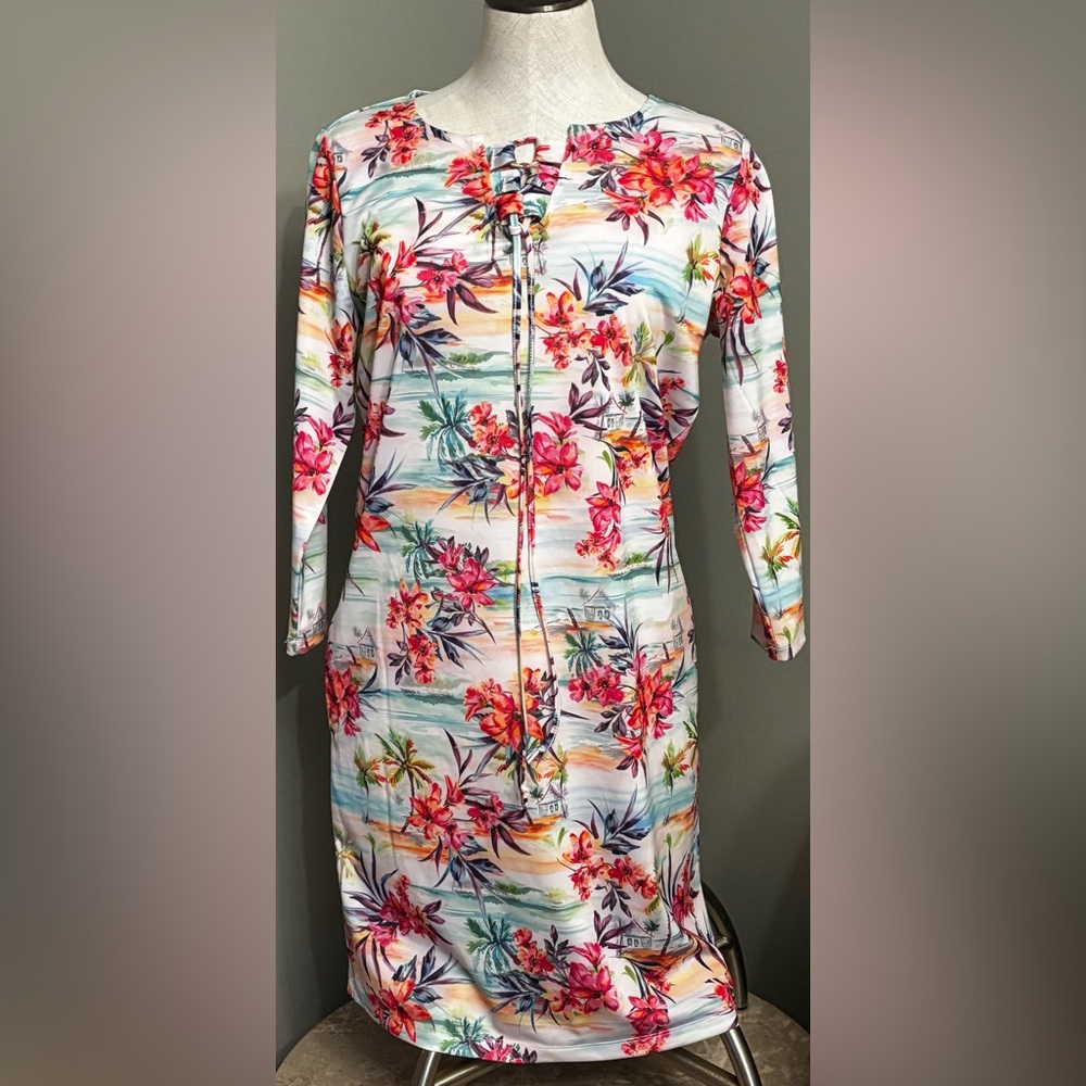 Caribbean Joe Multicolor Floral Jacket super soft and cool fabric